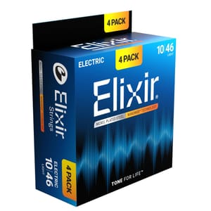 Elixir Electric Guitar Strings NANOWEB Light .010-.046, 4 Pack