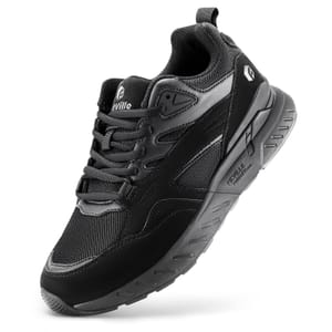 FitVille Women's Wide-Fit Trainers Walking Shoes Black 7W