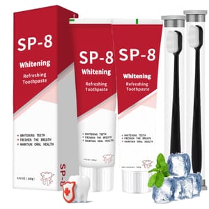 SP-8 Probiotics Whitening Toothpaste with Toothbrush, 2x100g