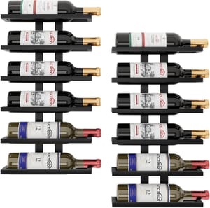 6 Bottle Wall Mounted Wine Rack, 2pc
