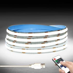 LRGBST 3M White COB LED Strip, USB DC5V Dimmable Remote
