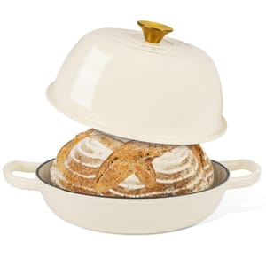 Enamelled Cast Iron Dutch Oven, 6-Quart, 26cm, Cream, Nuovva