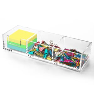 WORHE 3-in-1 Clear Acrylic Sticky Note Desk Organizer