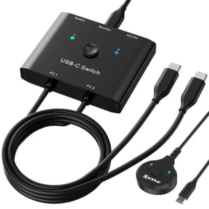 USB-C Bi-Directional Switch for 2 Computers, 8K/4K, 10Gbps, 100W