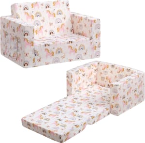 BEJOY Toddler 2-in-1 Flip-out Sofa Bed Chair