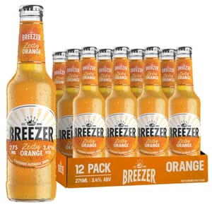 BREEZER Zesty Orange Flavoured 3.4% ABV 12x27.5cl