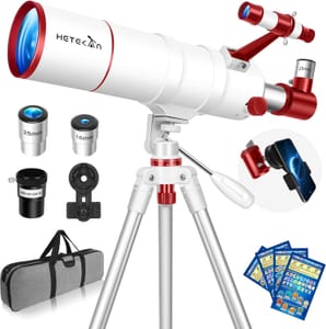 HETEKAN 90mm Portable Refractor Telescope with Tripod, Phone Adapter