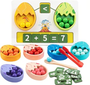 Wooden Montessori Colour Sorting Toys Dinosaur Theme