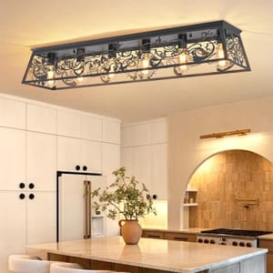 JIINOO Modern Ceiling Light, 6-Light Flush Mount Rectangle