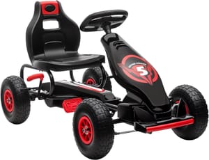 HOMCOM Pedal Go Kart Racer with Adjustable Seat, Red