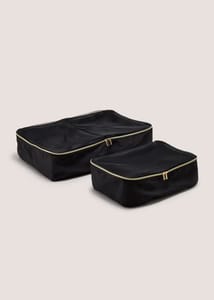2 Pack Black Large & Medium Packing Cubes