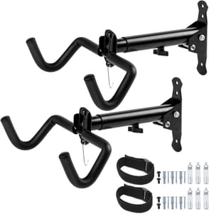 DEAL STACK - 2-Pack Foldable Bike Wall Mount Rack with Helmet Hook