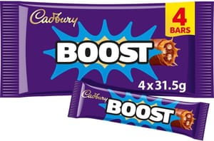 Cadbury Boost Milk Chocolate Bars, 4 Bar Multipack, 126g £1.31 S&s