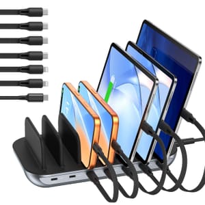SooPii Premium 140W 7-Port USB-C Charging Station, Black