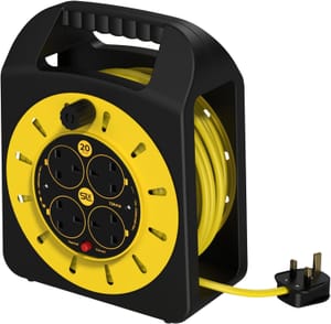SLx 20m 4-Socket Extension Reel, Heavy-Duty 13A UK Plug