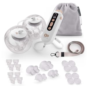 Kinderkraft GentleFlow Double Electric Breast Pump, USB-C, Gold