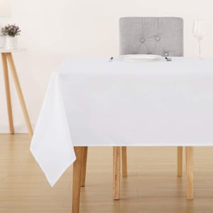 Deconovo White Wipeable Tablecloth, Rectangular, 54 X 79 Inch