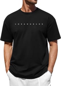 Xnova Men's Heavyweight Tee, Relaxed Fit, Letter Print