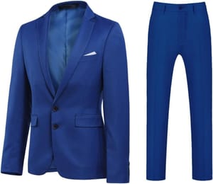 YOUTHUP Men's 2-Piece 2-Button Wedding Tuxedo Blazer & Trousers