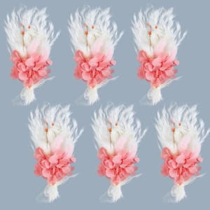 Larber 6pc Mini Dried Flower Bouquets Boho Wildflower for Vases