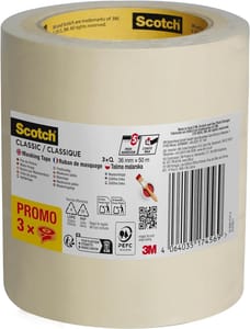 Scotch Masking Tape, 36 Mm X 50 M, Beige, 3-Pack - £5.50 S&S
