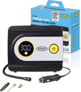 RING TyreInflate 20 Digital Tyre Inflator, Measures PSI, BAR, kPa