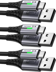 INIU USB C Charger Cable, [3 Pack 0.5+2+2m] USB a to USB C 3.1A