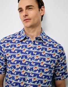 Short-Sleeve Linen-Blend Shirt