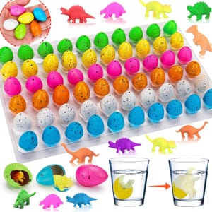 60Pcs Hatching Dinosaur Egg Toys for Kids - Water-Activated