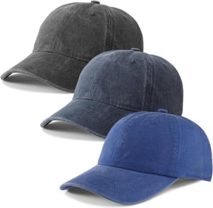 3-Pack Distressed Vintage Washed Baseball Caps for Men Women