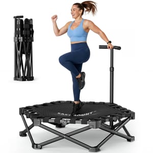 East Mount 42" Foldable Mini Trampoline with Adjustable Handle