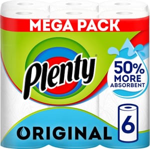 Plenty Kitchen Roll, 6-Pack, 2-Ply - £7.65 S&S