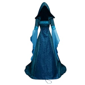 Gothic Steampunk Halloween Dress, plus Size Vampire Costume, Dark Blue