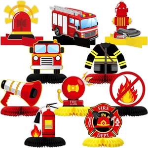 Bubaxuce 10-Piece Firefighter Birthday Party Decorations