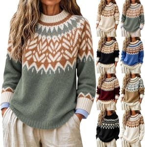 Cream Cotton Long Sleeve Jumper for Women
