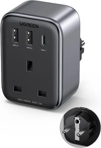 UGREEN UK to EU Travel-Adapter, PD 30W, 4 USB Ports