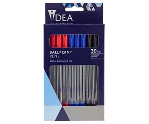 30 Pack, Red, Black & Blue Ballpoint Pens