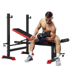 Folding Weight Bench with Squat Rack and Leg Developer 250kg