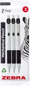 Zebra Z-Grip 3 Pack Mechanical Retractable Pencils 0.5mm with Eraser