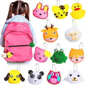 Vicloon First Kids Sewing Kit: 12-Piece Animal Keychains