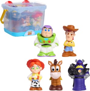 Disney Toy Story Bath Caddy Set with 5 Figures, Wall-Mount