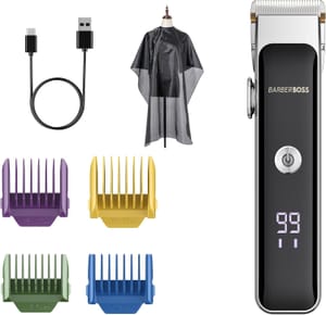 BarberBoss Professional Mens Facial Trimmer & Beard Grooming Kit: