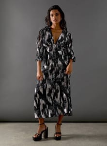 Neck Button through Midaxi Dress 6