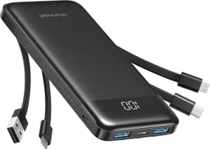 Charmast Power Bank with Built in Cables X 4, 10000mAh Portable Charger
