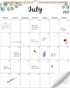 Calendar 2026 2027 UK, 18 Month Large Wall Calendar, 30 X 37cm