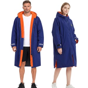 Winthome Windproof Waterproof Changing Robe with Hood Fleece Lining