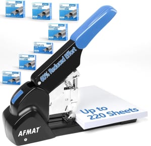 AFMAT Heavy-Duty Stapler ES15 with 60% Less Effort, 210 Sheets