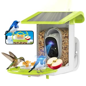 Bird Feeder with Camera Solar-Powered 2K AI