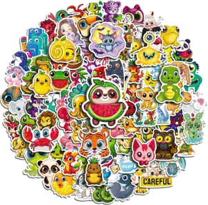 BestiePal 100Pcs Waterproof Vinyl Animal Stickers for Water Bottles, Notebooks