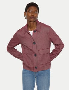 Jigsaw Textured Collared Utility Jacket with Linen